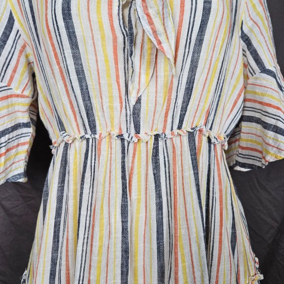 Spiaggia Dolce White Striped Fit & Flare Dress Size L - Picture 4 of 14